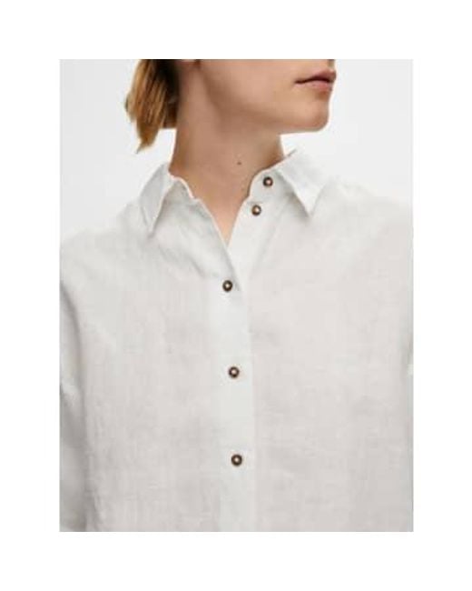 SELECTED White Linnie Ls Shirt Snow