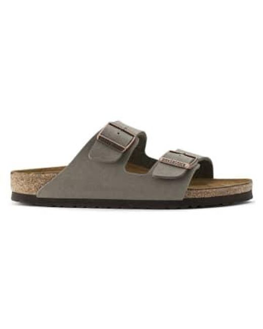 Birkenstock Brown Arizona Birko-flor Nubuck Stone 4.5