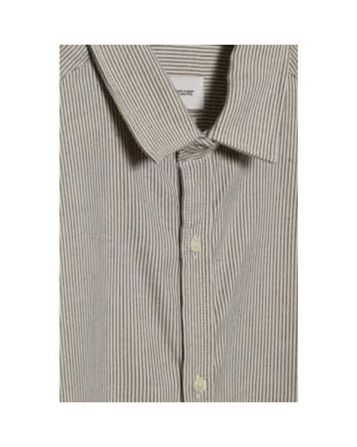 Oliver Spencer Gray Clerkenwell Tab Shirt Floyd Stripe for men