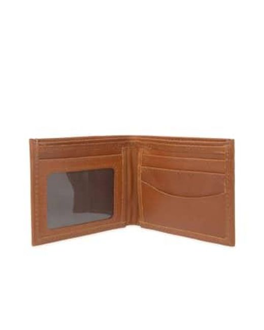 VIDA VIDA Brown Leather Id Wallet for men