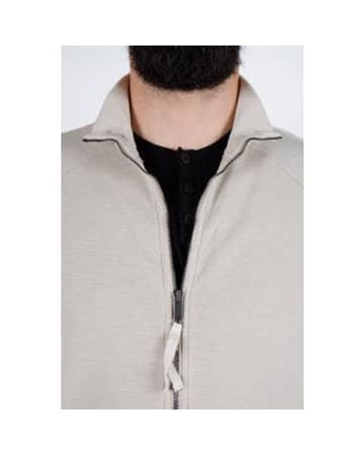 Transit Gray Zip Up Textured Sweatshirt for men