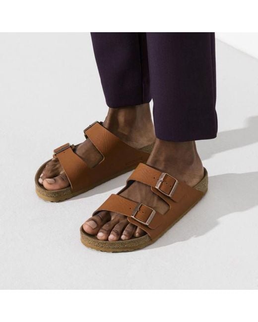 Birkenstock Synthetik Arizona Vegan Birko Flor Sattel Matt Ginger Brown  Sandale | Lyst DE