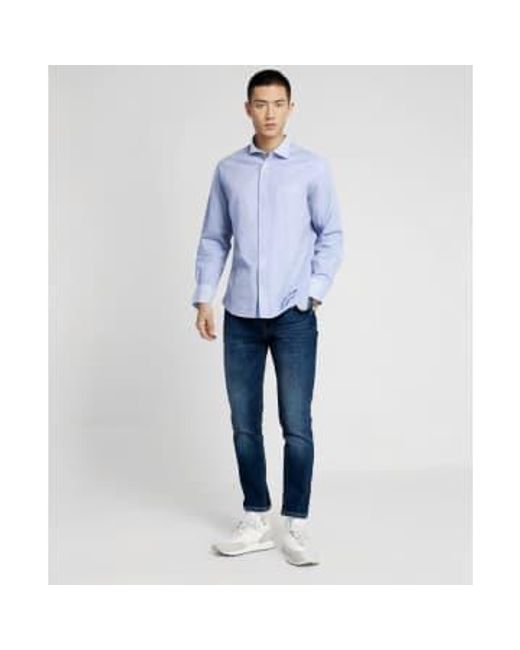 Hartford Blue Paul Solid Shirt S for men