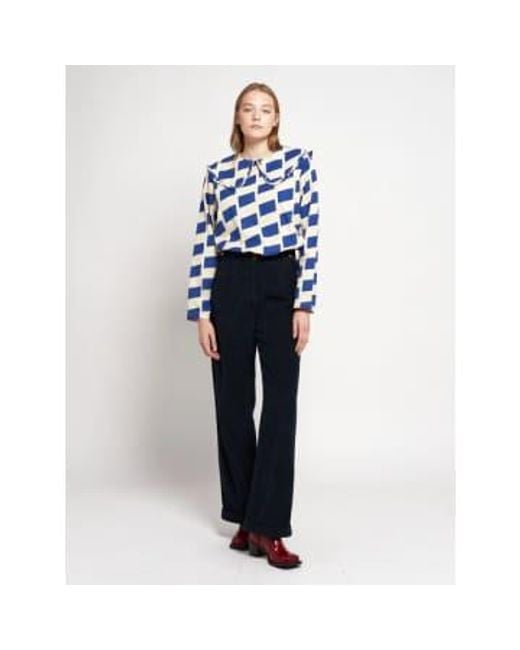 Anorak Blue Bobo Choses Pleated Cord Trousers Wide Leg
