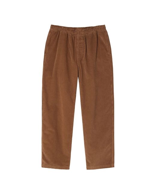 Stussy Copper Wide Wale Cord Beach Pants in Brown for Men Lyst