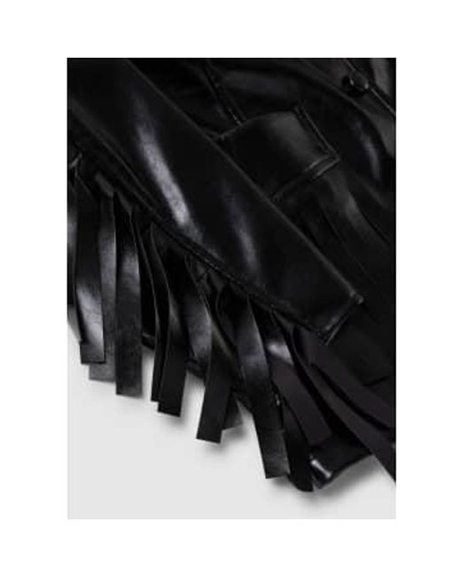 Veste à franges en faux cuir sienne en noir Stand Studio en coloris Black