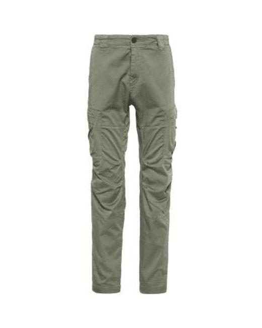 C P Company Green Stretch Sateen Loose Cargo Pants Agave 44 for men