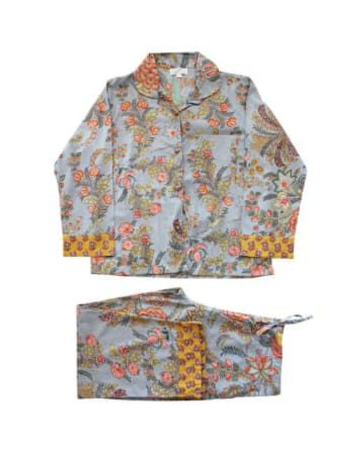 Powell Craft Metallic Koralle exotic bouquet cotton pyjamas