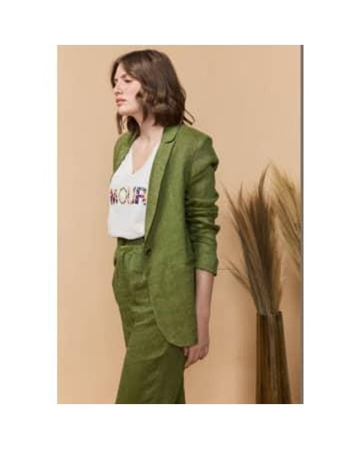 Louizon Green Nadjo Linen Blend Jacket 3