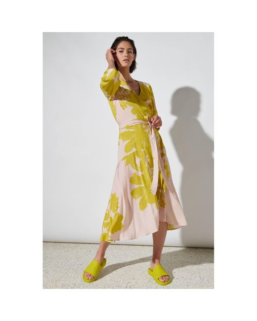 Luisa Cerano 778421 Dusty Blush Acid Yellow Dress in Metallic | Lyst
