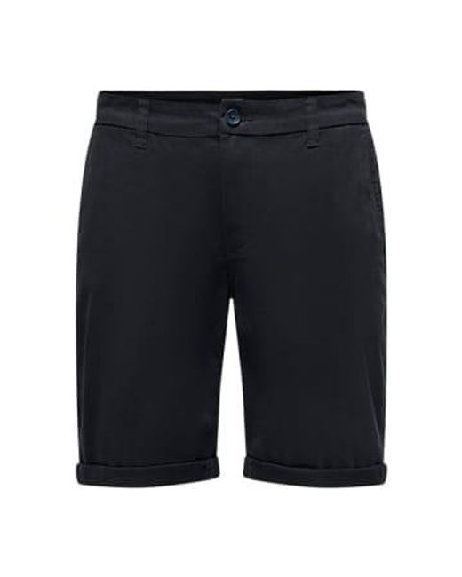 Only & Sons Black Peter Chino Shorts Dark Navy / Xx Large for men
