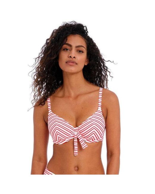 Freya New Shores U/w Plunge Bikini Top in Red | Lyst
