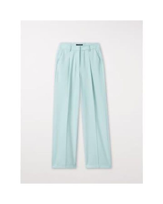 Pantalones anchos con pliegues minerales Luisa Cerano de color Blue