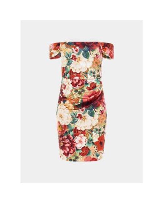 Off Shoulder Camila Dress Or Peony Animal di Guess in Red