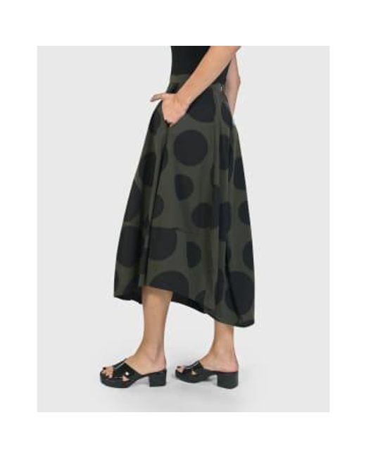 Alembika Khaki Skirt With Black Spot S