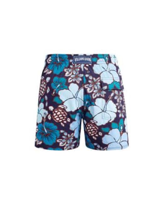 Vilebrequin Blue Tropical Turtles Stretch Swimshorts for men