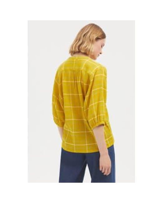 Nice Things Yellow Checked Blouse 34