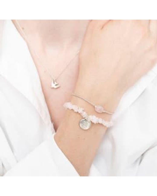 A Beautiful Story White Quartz & Silver Gemstone Card Bracelet 15-22cm
