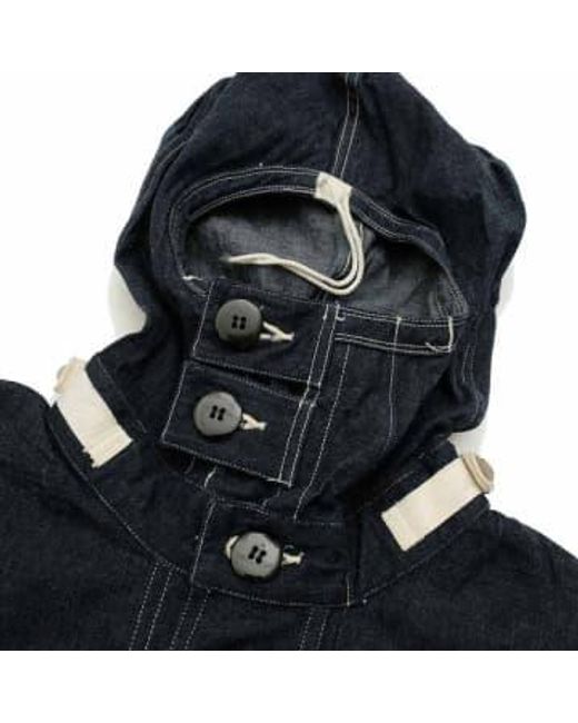 Buzz Rickson's Blue Us Denim Gas Protection Hooded Pullover Jacket for men