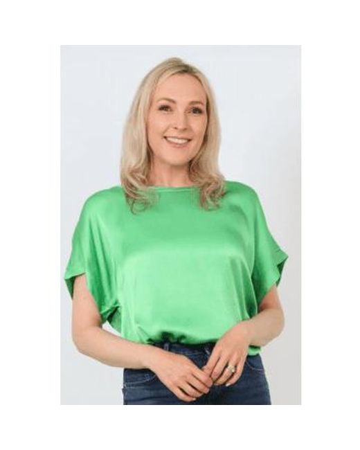 MSH Green Silk Textured Top Small