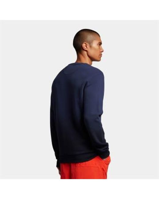 Lyle & Scott Blue Garment Dyed Sweatshirt Dark Navy M for men