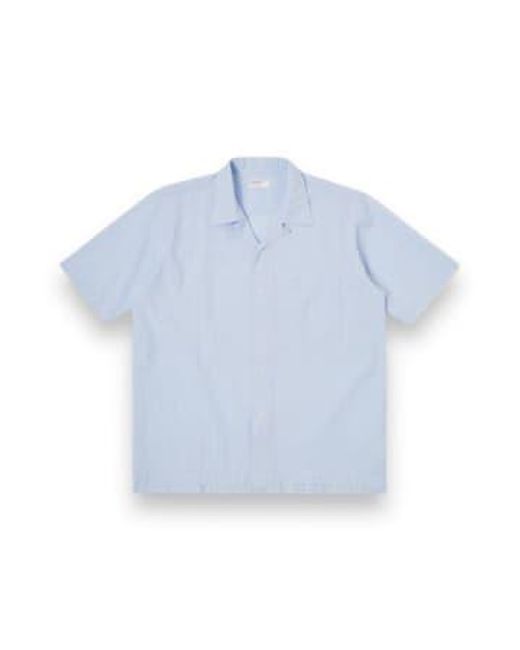 Universal Works Blue Camp Ii Shirt Onda Cotton 30669 Pale S for men