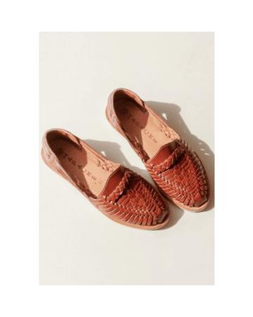 MAPACHE Pink Tobacco Leather Alegre Braided Sandals Eu 42 / Uk 7.5