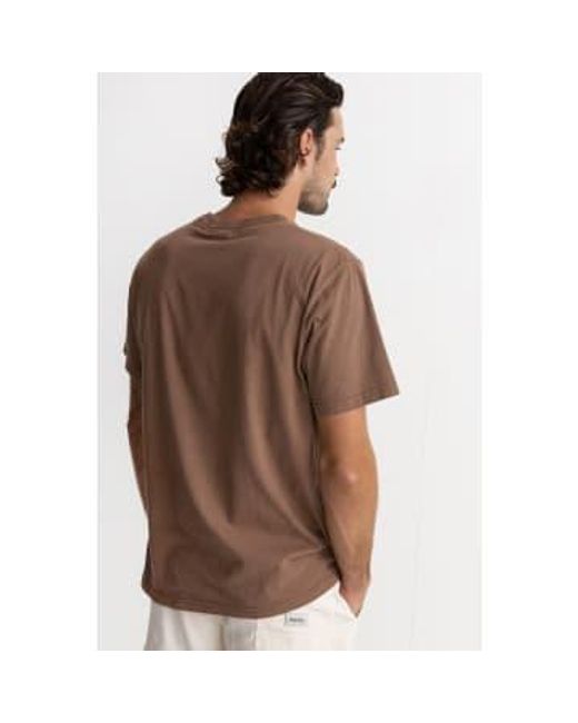 Chocolate Classic Vintage T Shirt di Rhythm in Brown da Uomo