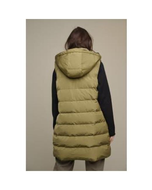 Rino & Pelle Multicolor Jacy Padded Waistcoat With Faux Fur And Detachable Hood