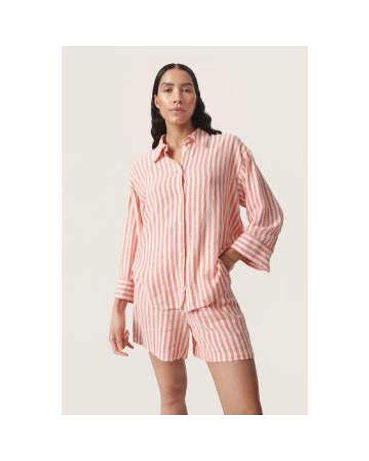 Slbelira Shirt 34 Or Hot Stripe di Soaked In Luxury in Pink