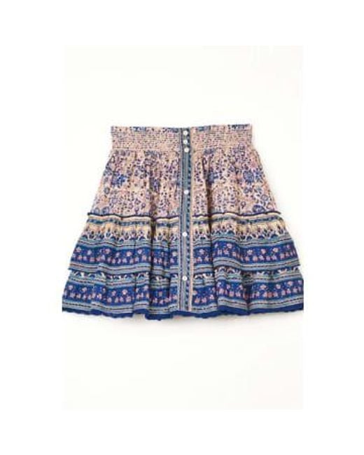 M.A.B.E Blue Cass Multi Print Mini Skirt