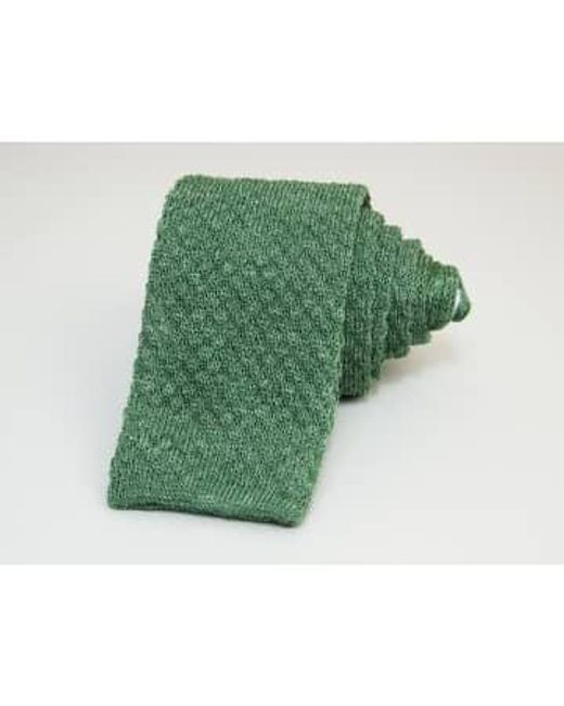 40 Colori Solid Melange Linen Knitted Tie Light /brown/green for men