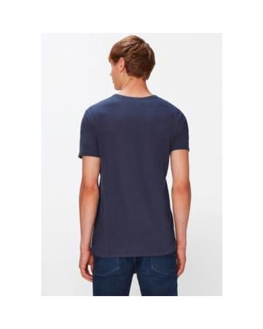 7 For All Mankind Marineblaues Federgewicht Baumwoll -T -Shirt in Blue für Herren