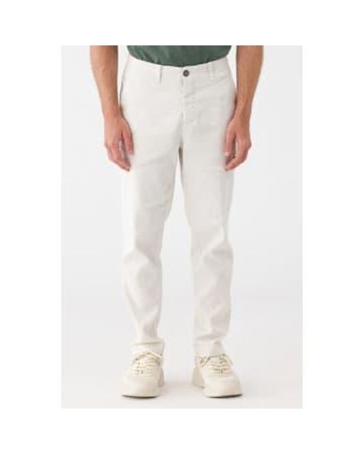 Transit White Regular Fit Cotton/linen Chinos Ice Extra Large for men