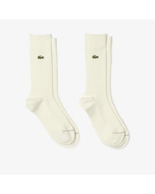 Lacoste White Pack Of 2 Pairs Smooth Cliffs Unisex 35-38