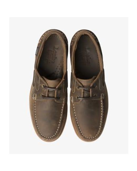 Loake Brown Oiled Lymington Boat Shoes for men