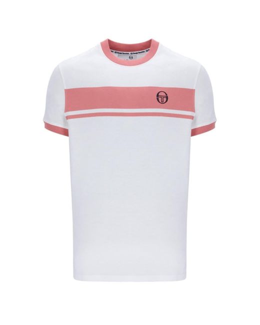 Sergio Tacchini Pink Master T-shirt White/ Rosette for men