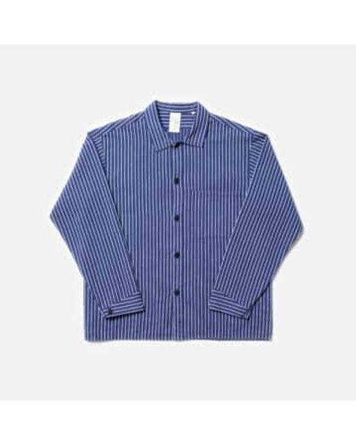 Nudie Jeans Blue Berra Striped Worker Shirt S for men