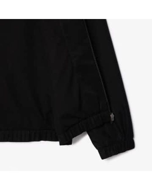 Veste sport à capuche zippée en fibres recyclées Lacoste pour homme en coloris Black