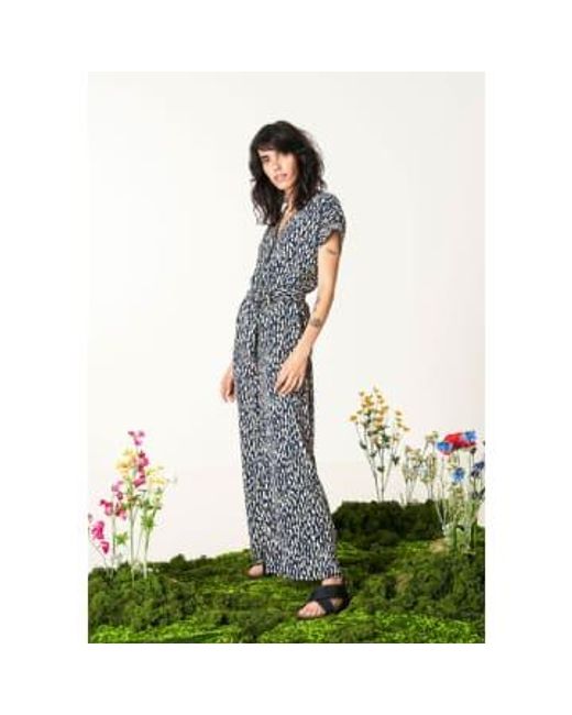 Recolution Gray Dianella Snippets Dark Navy Jumpsuit Xs