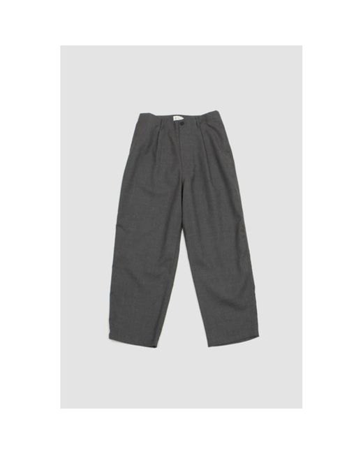 Still By Hand Wide Wool Pants Grey in Gray for Men | Lyst