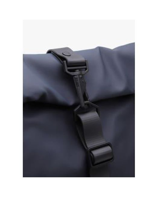 Rains Blue Rolltop-rucksack in marineblau