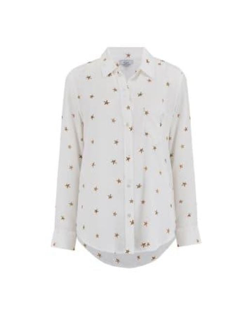 Kate Ivory Animal Star Blouse di Rails in White