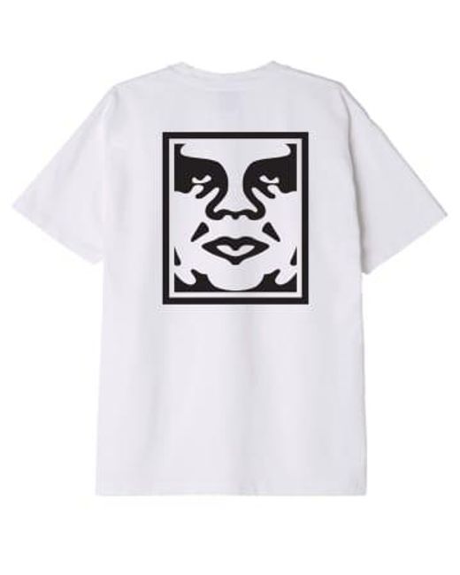 Obey White Bold Icon Heavyweight T-shirt for men