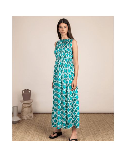 Maison Anje Iora Amalfi Vert Dress in Blue | Lyst