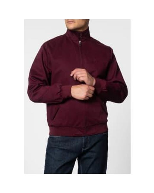 Merc London Purple Harrington Cotton Jacket for men