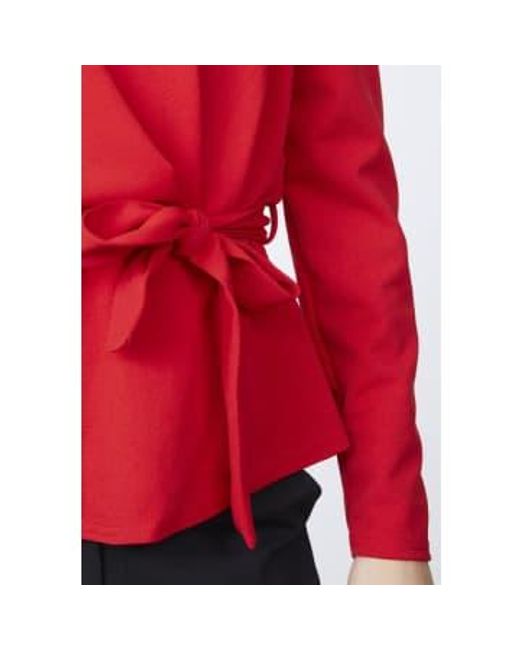 Sisters Point Red Nasa Puff Sleeve Blouse Ruby S