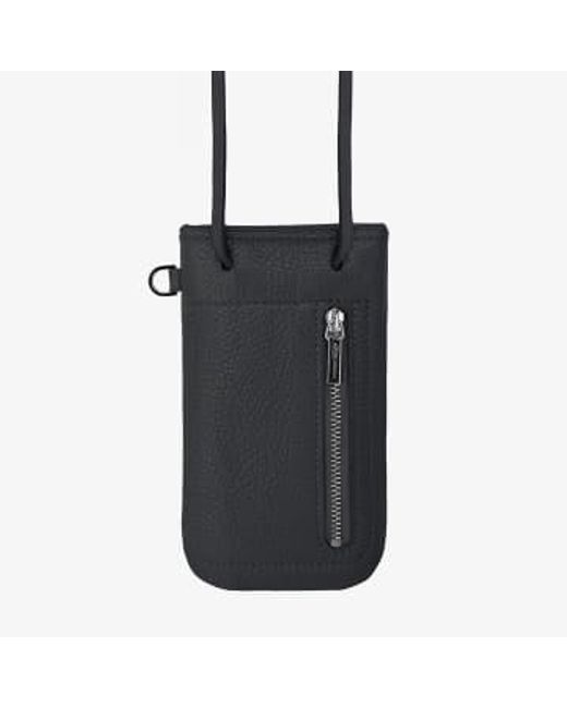 Leather Phone Bag No1 In di Mplus Design in Black