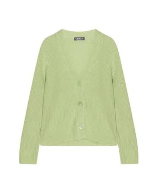 Cashmere Fashion Green Esisto Cotton Partpage V-neckline