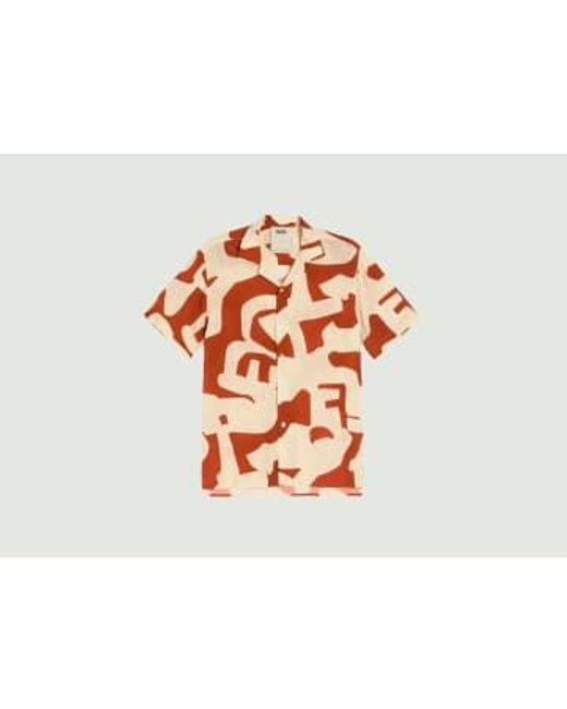 Oas Orange Viscose Shirt S for men